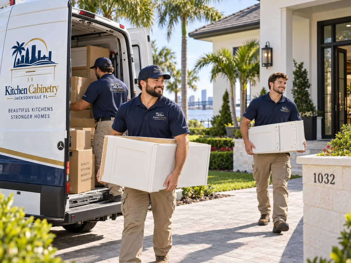 Residential cabinet delivery at a Jacksonville-area home